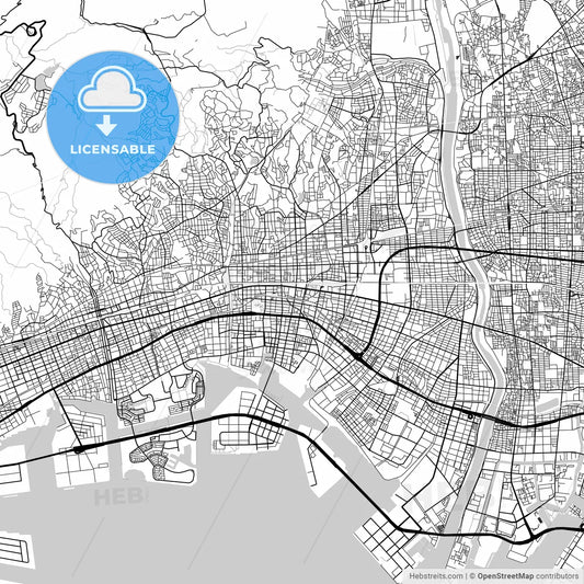 西宮市 Nishinomiya, City Map, Light