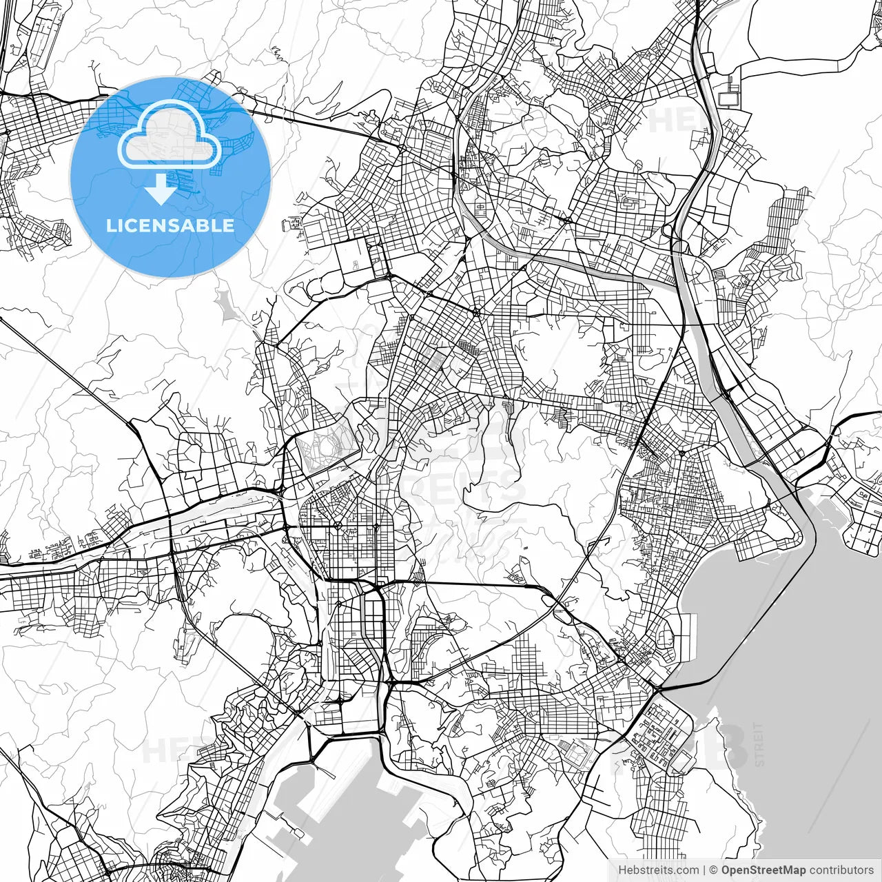 부산광역시 Busan City Map, Light