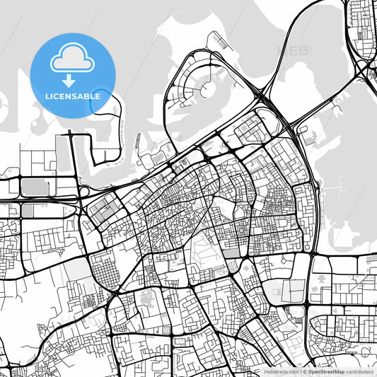 Downtown map of Manama, Bahrain