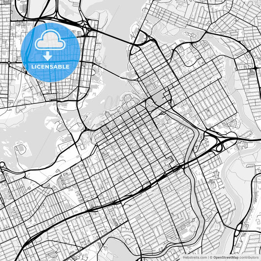 Downtown map of Ottawa–Gatineau, Canada