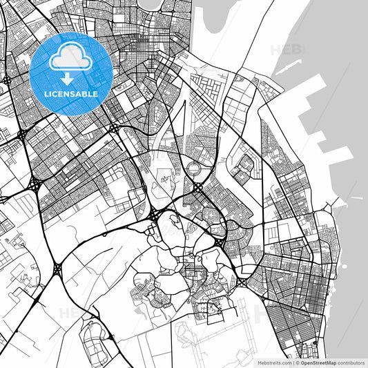 Map of Dammam, Eastern Province, Saudi Arabia