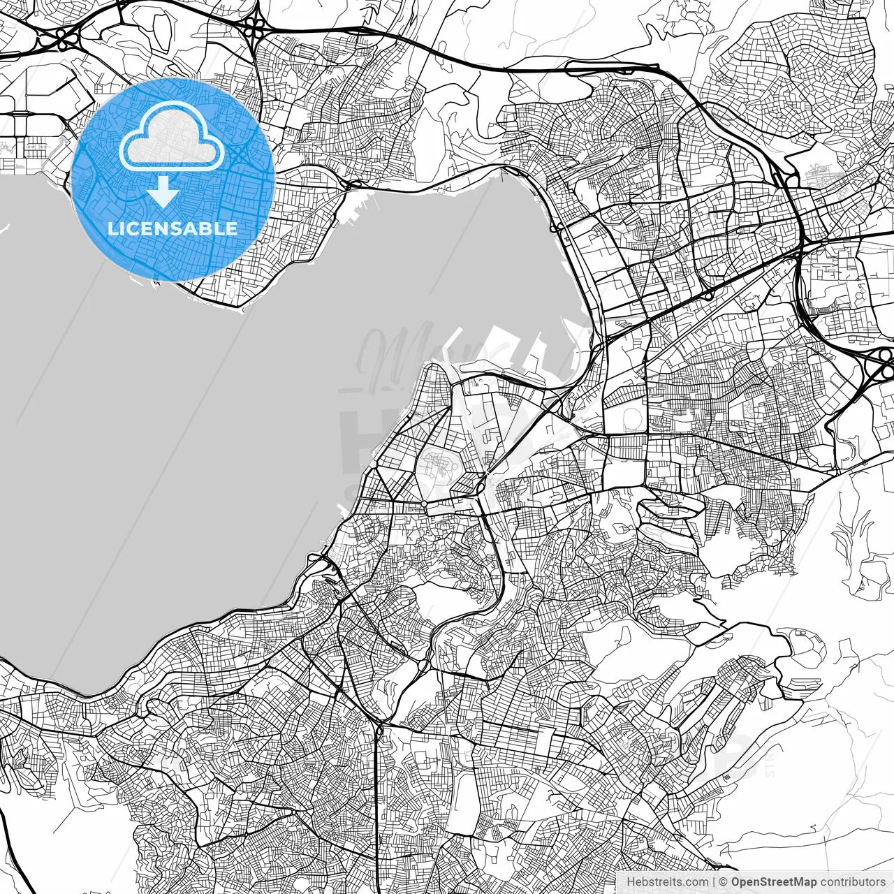 Map of Izmir, Turkey