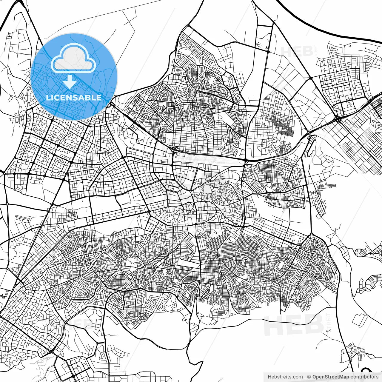 Map of Gaziantep, Turkey