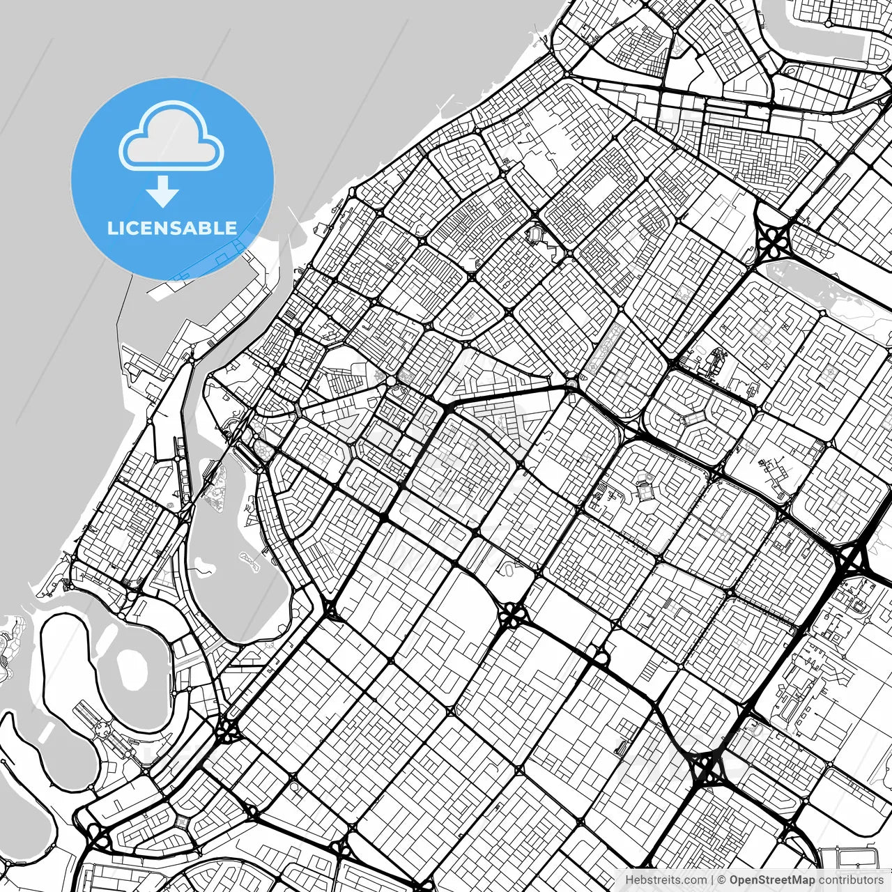 Map of Sharjah, United Arab Emirates