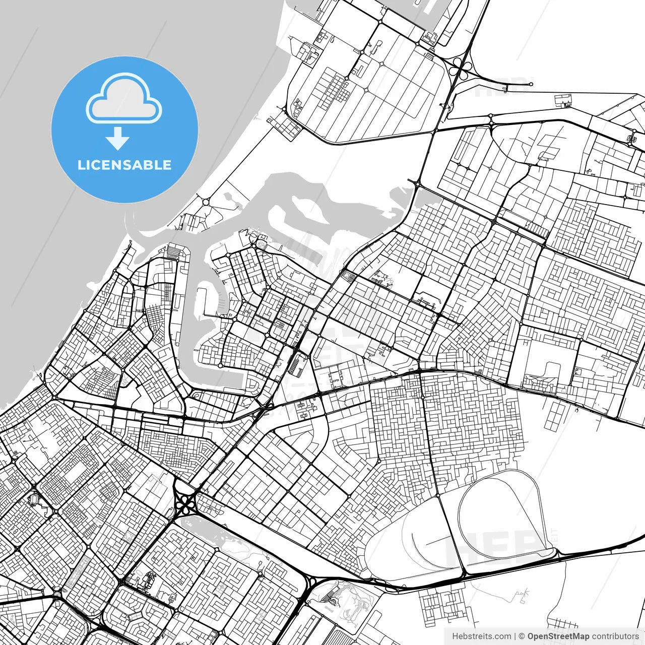 Map of Ajman, United Arab Emirates