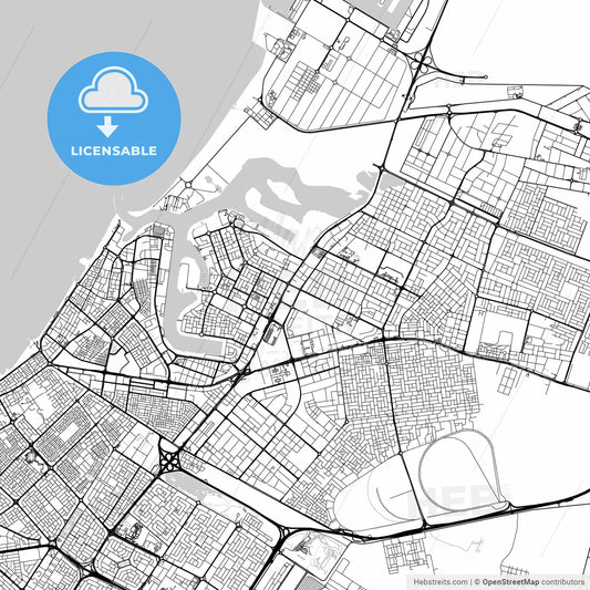 Map of Ajman, United Arab Emirates