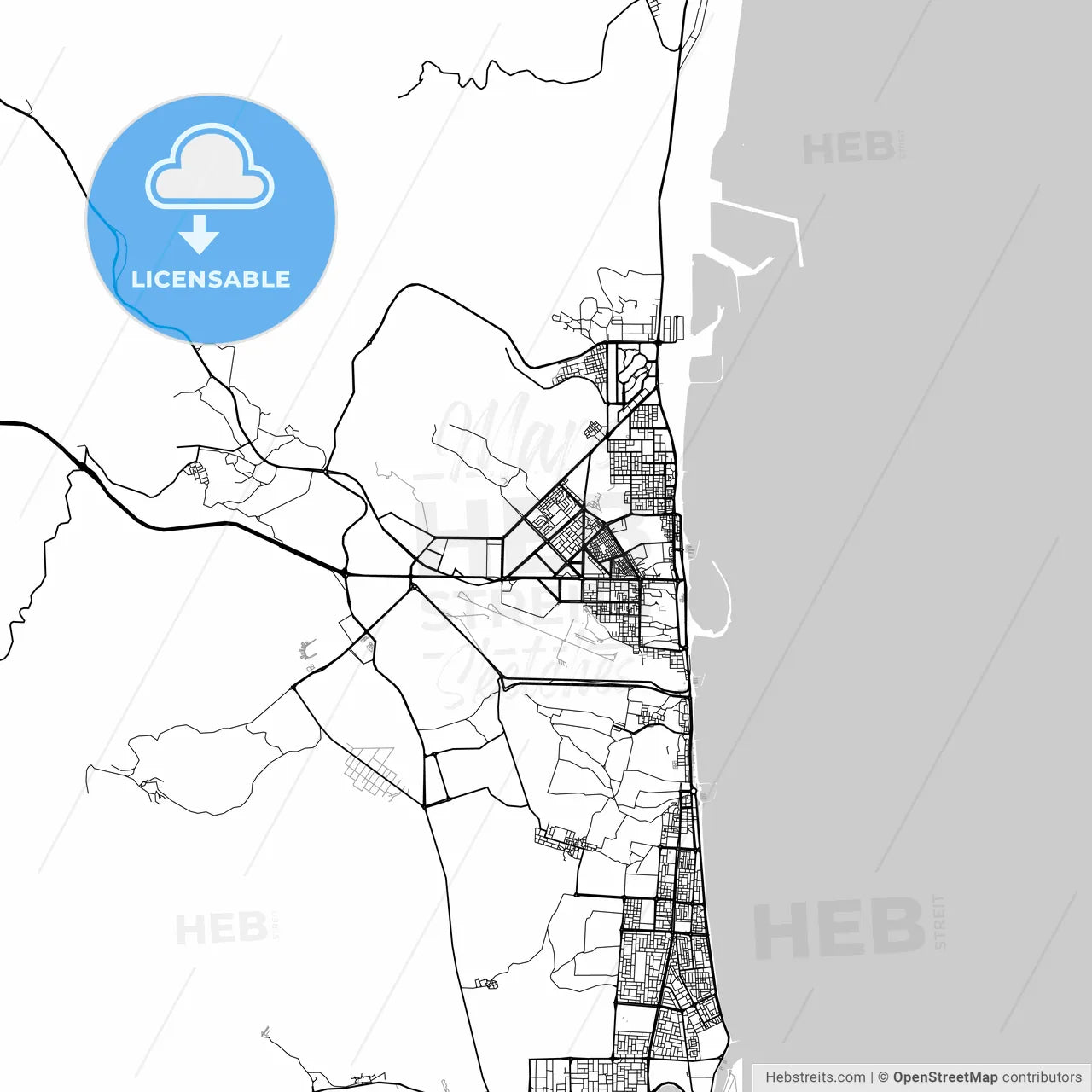 Map of Fujairah, United Arab Emirates