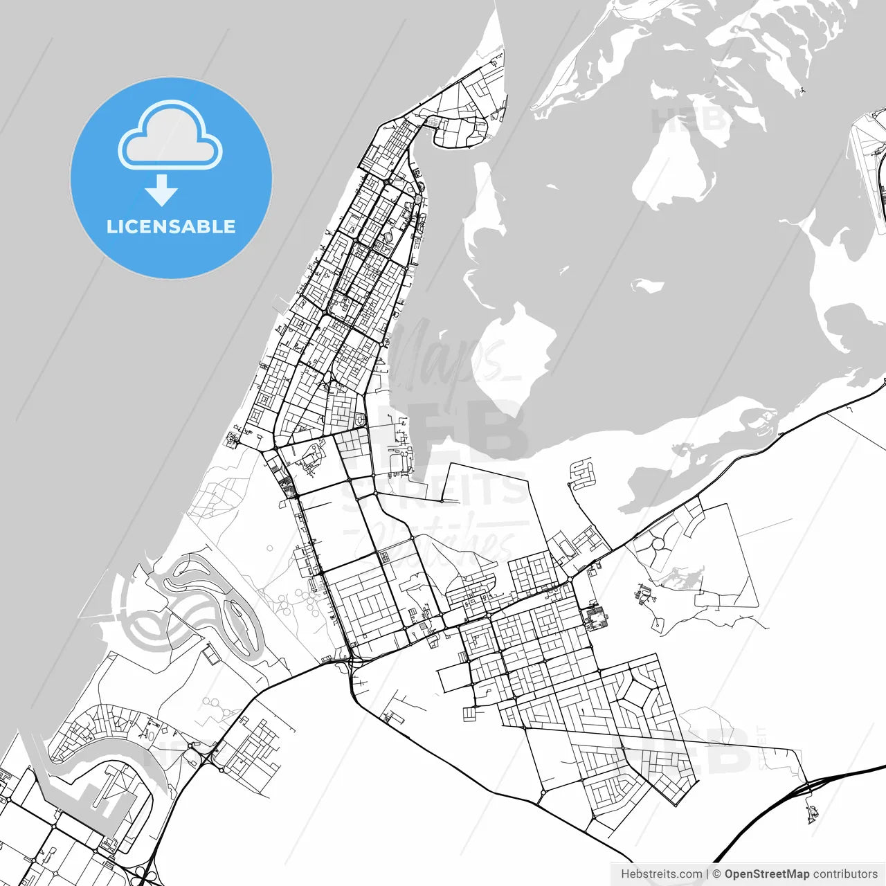 Map of Umm al-Quwain, United Arab Emirates