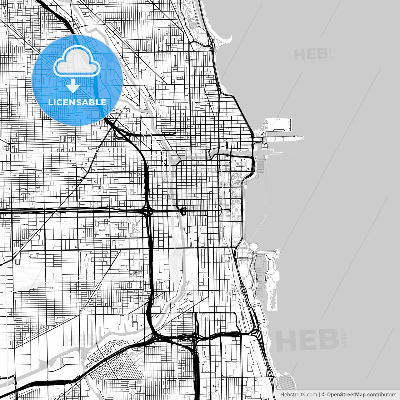 Map of Chicago, Illinois