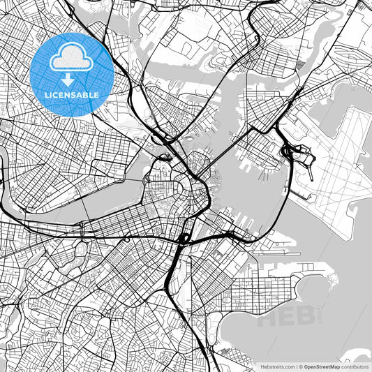 Map of Boston, Massachusetts