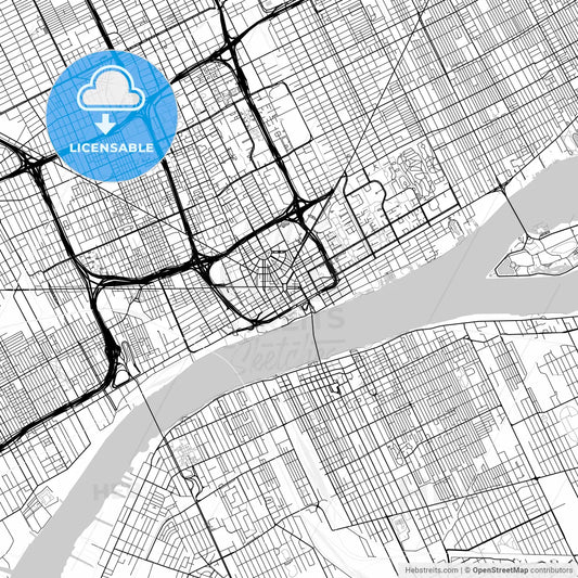 Map of Detroit, Michigan