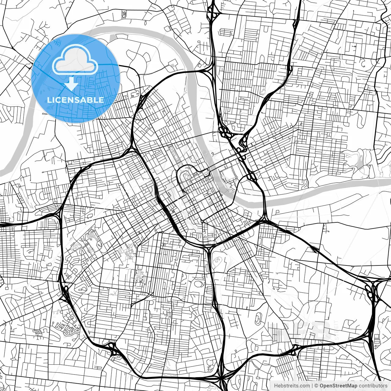 Map of Nashville, Tennessee