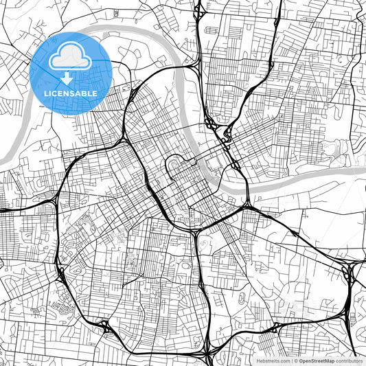 Map of Nashville, Tennessee