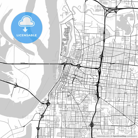 Map of Memphis, Tennessee