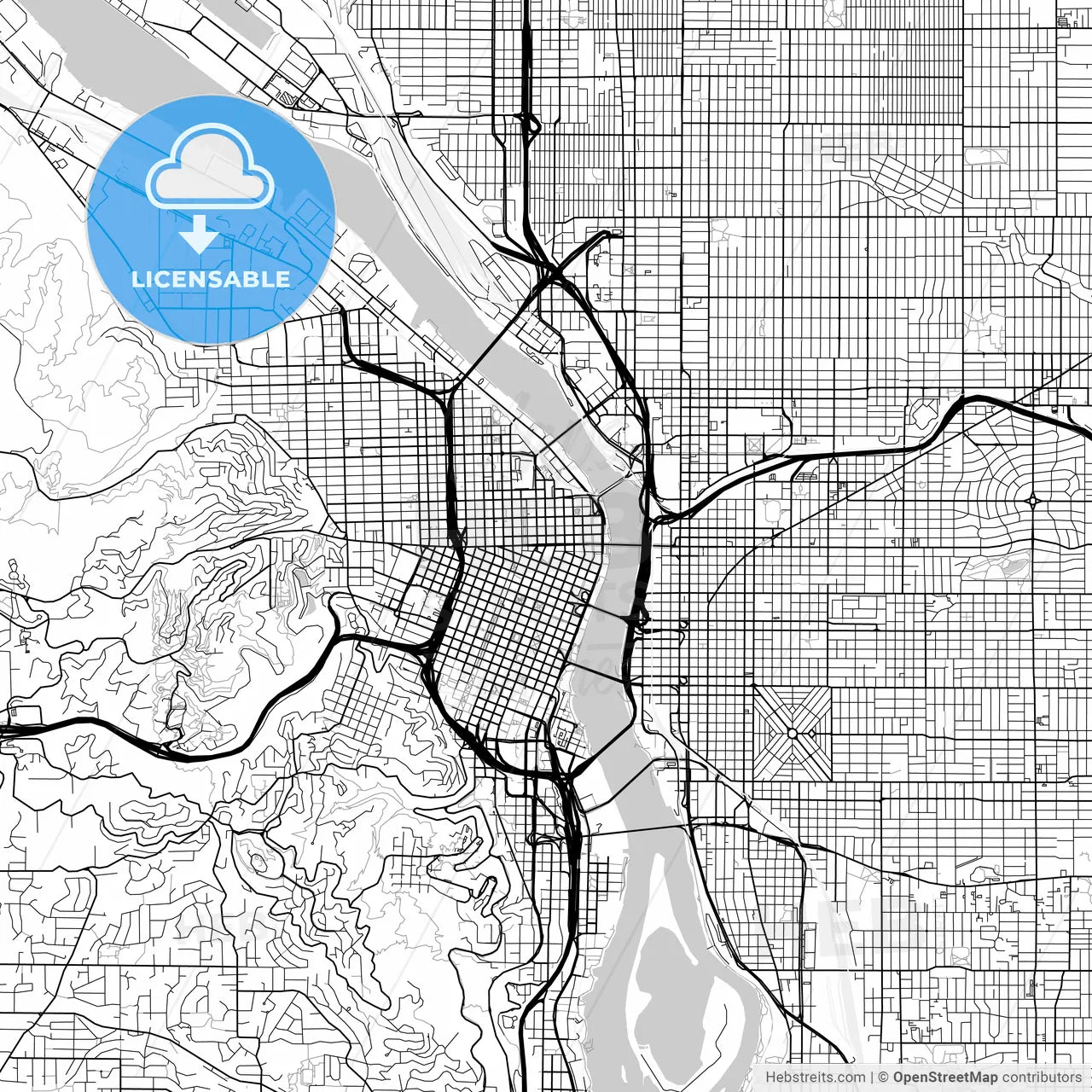 Map of Portland, Oregon
