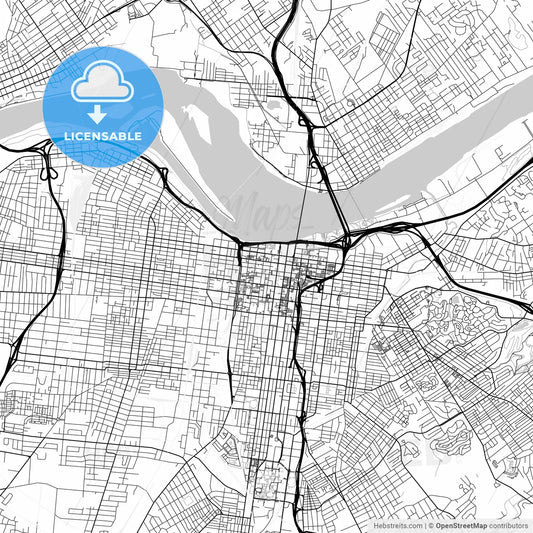 Map of Louisville, Kentucky