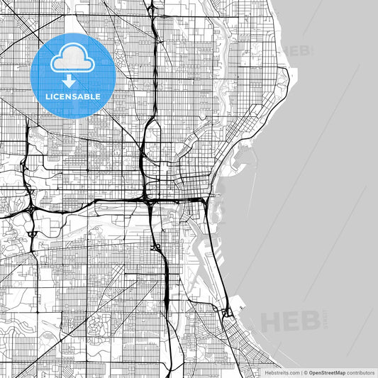 Map of Milwaukee, Wisconsin
