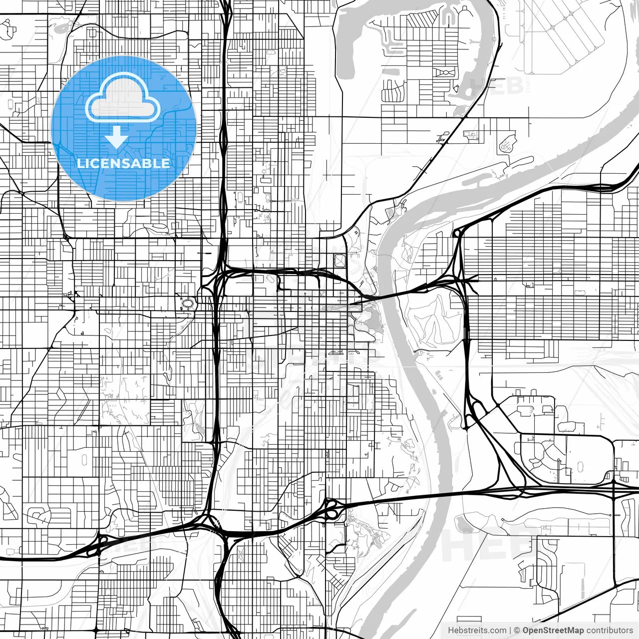 Map of Omaha, Nebraska