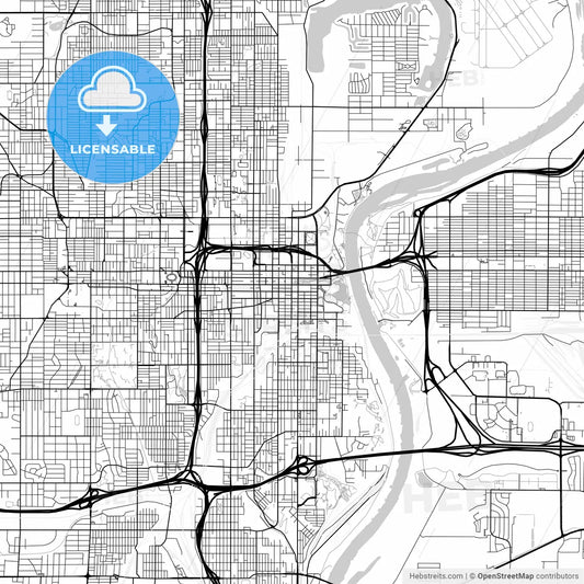 Map of Omaha, Nebraska