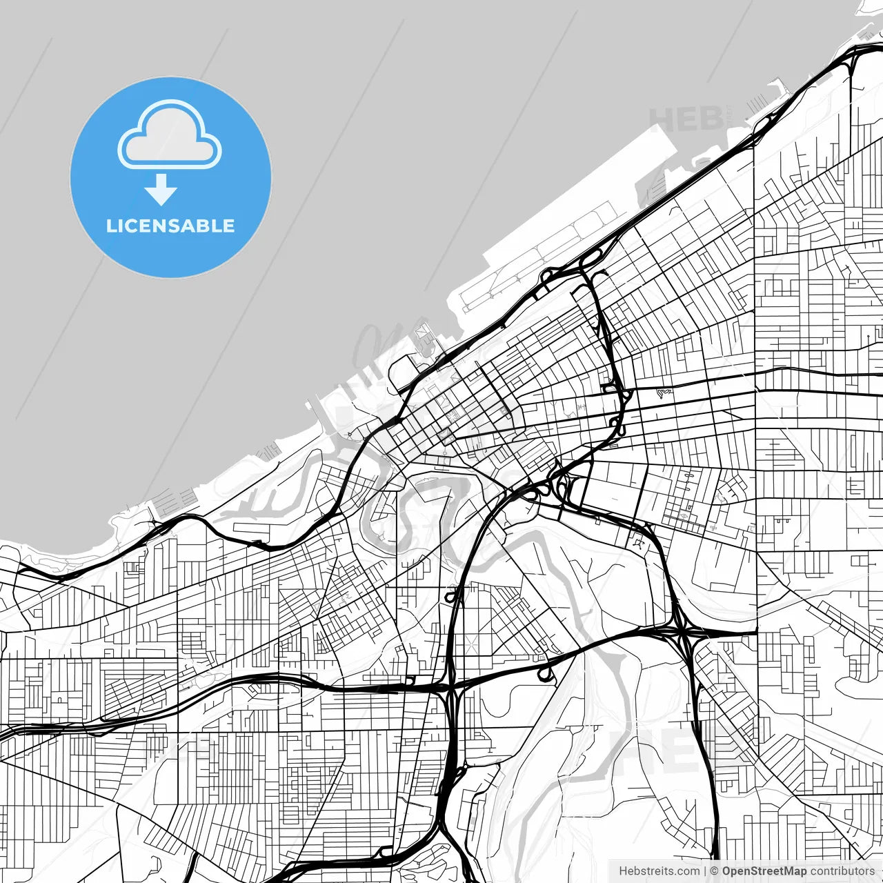 Map of Cleveland, Ohio