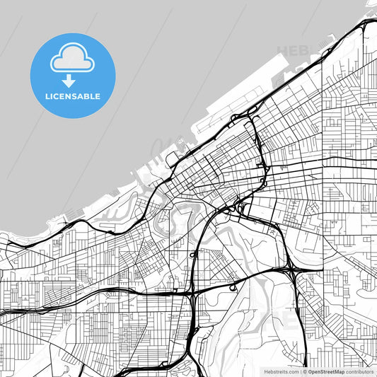 Map of Cleveland, Ohio