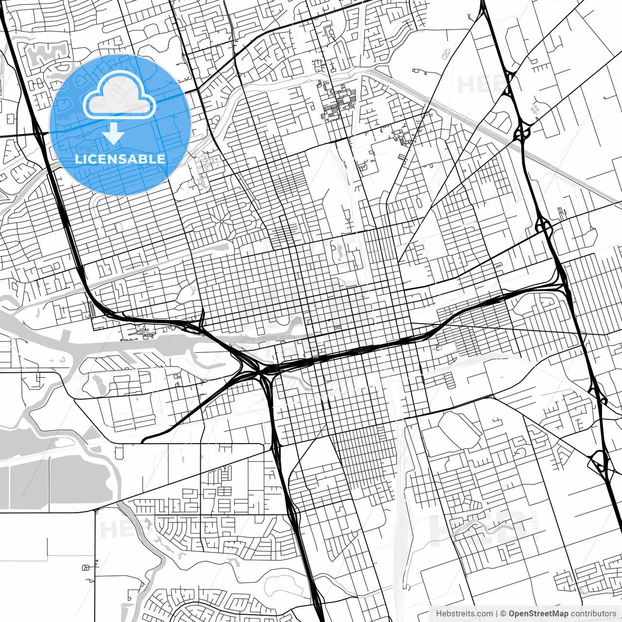 Map of Stockton, California
