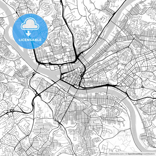 Map of Pittsburgh, Pennsylvania