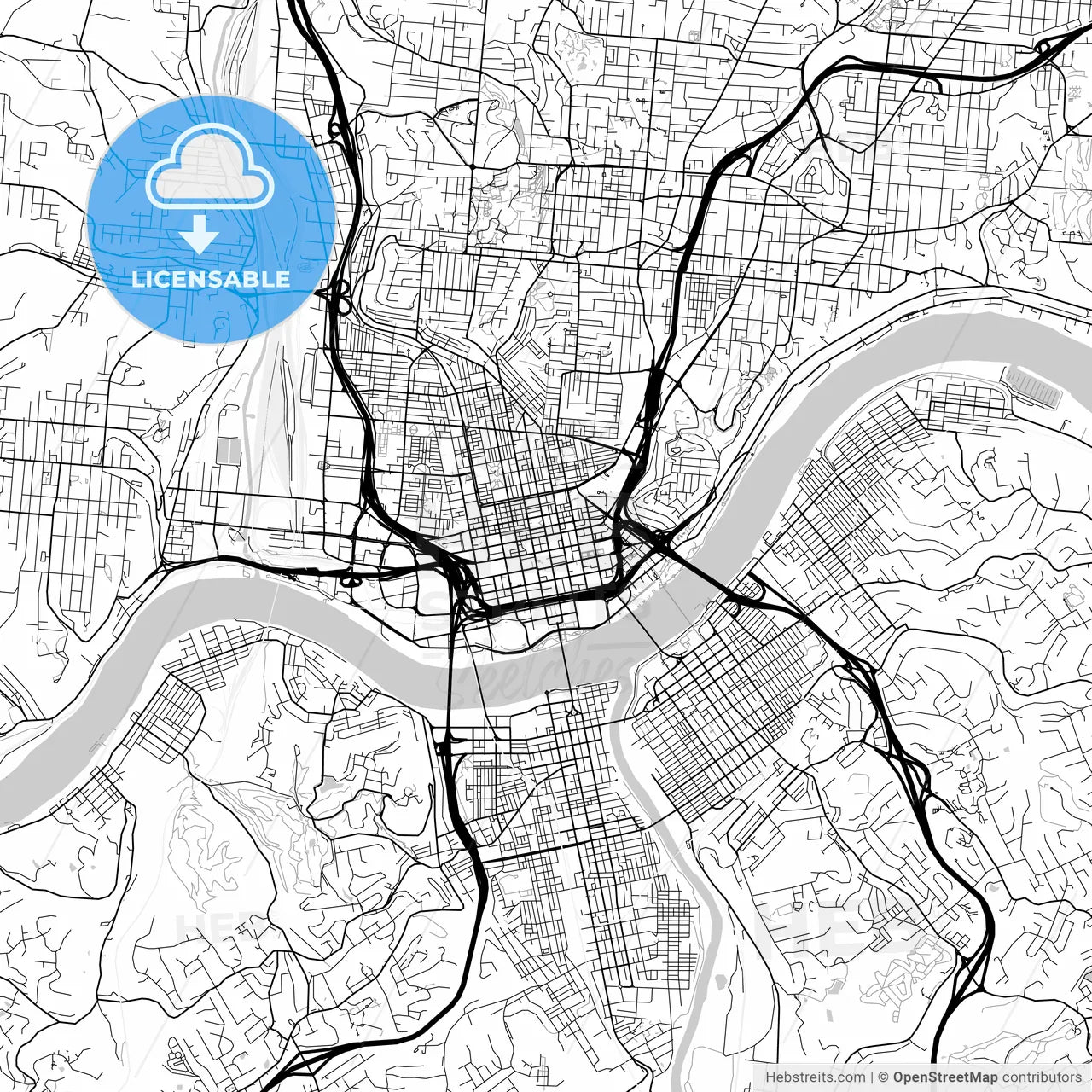 Map of Cincinnati, Ohio