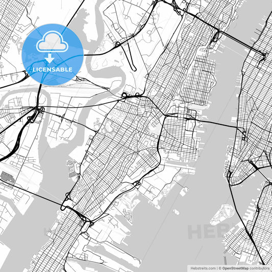Map of Jersey City, New Jersey