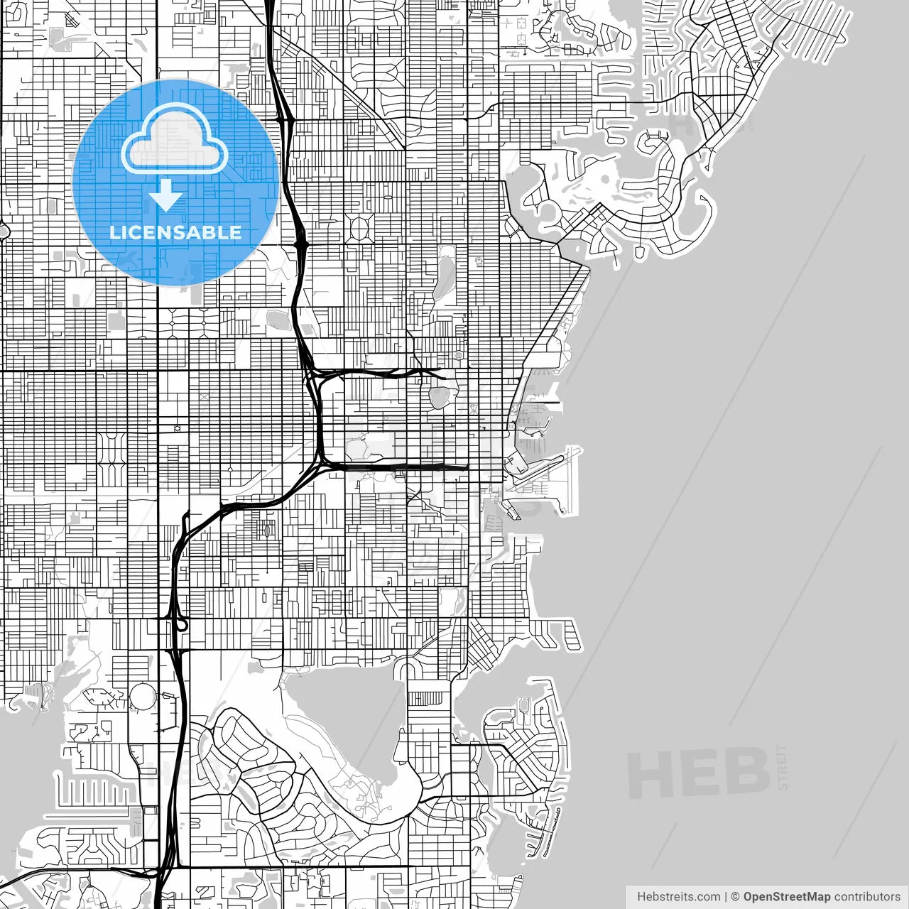 Map of St. Petersburg, Florida