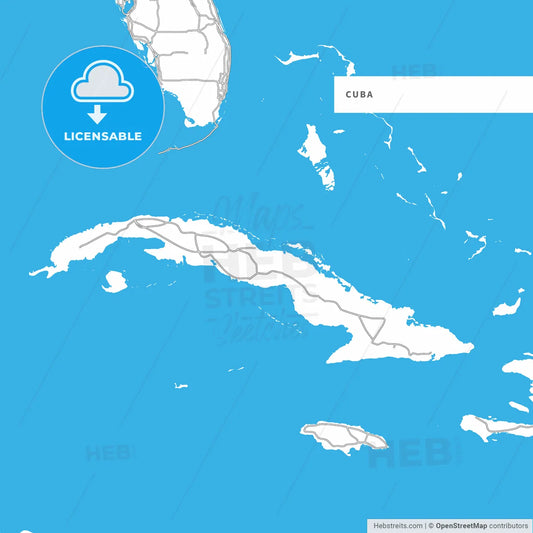 Map of Cuba Island