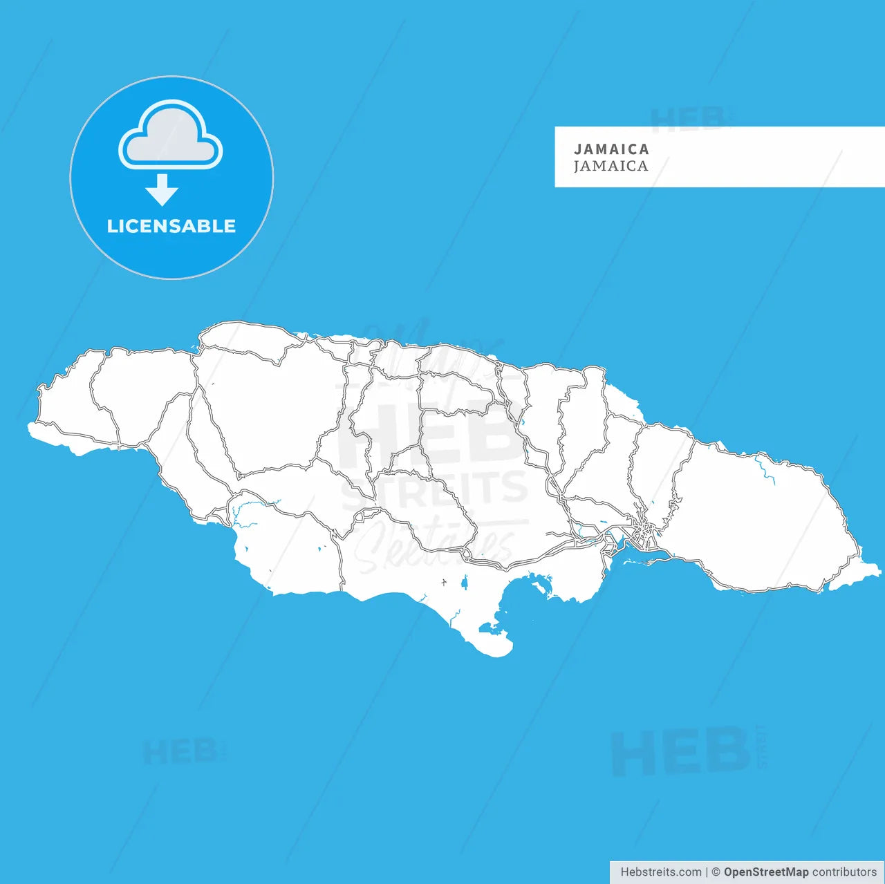 Map of Jamaica Island