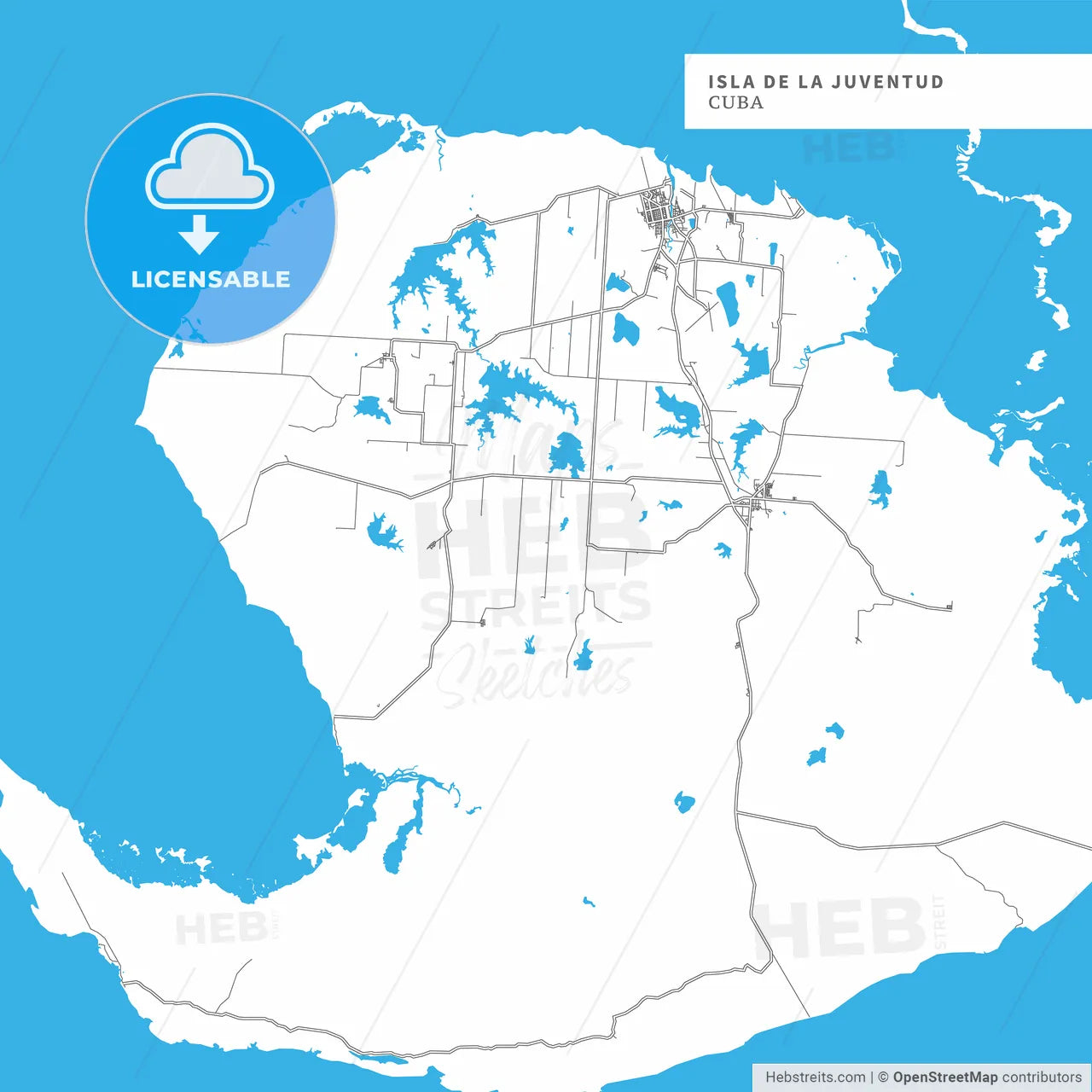 Map of Isla de la Juventud Island