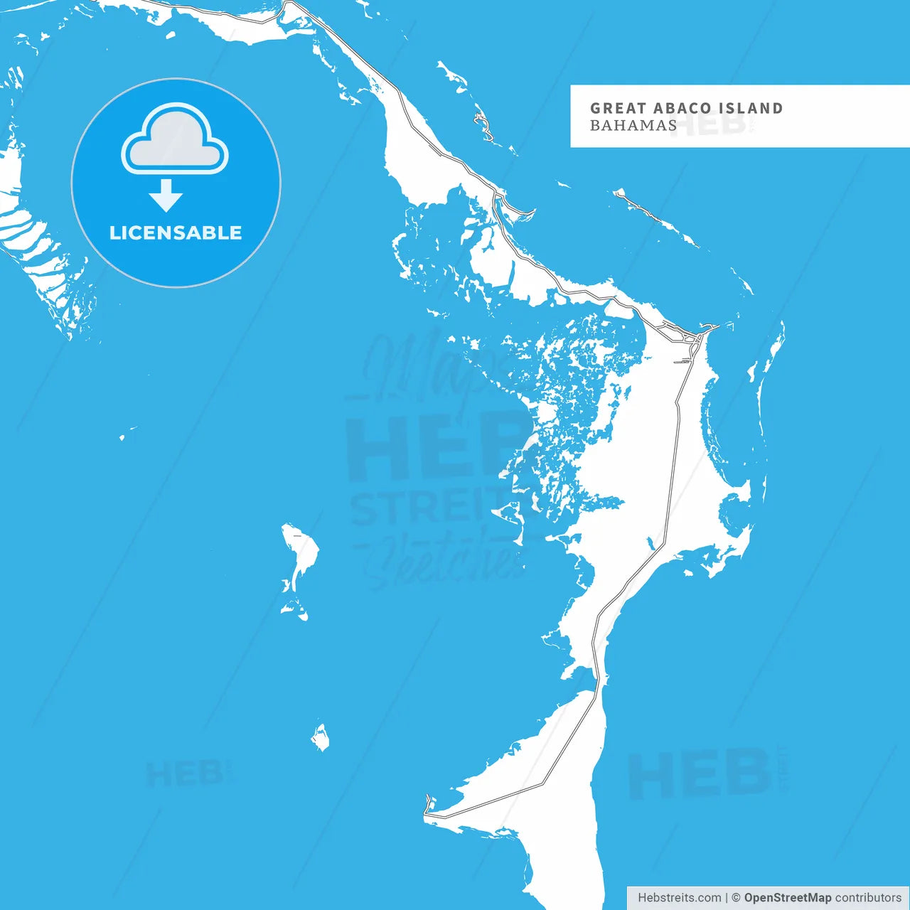 Map of Great Abaco Island