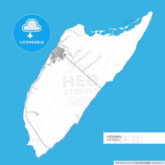 Map of Cozumel Island