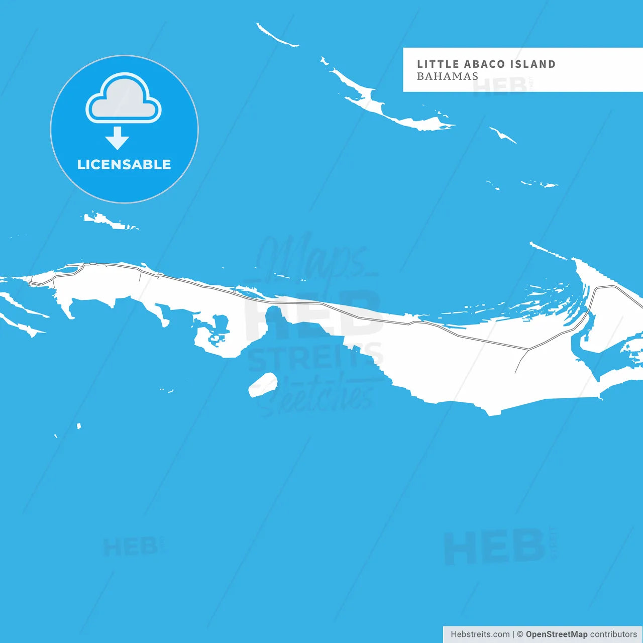 Map of Little Abaco Island Island