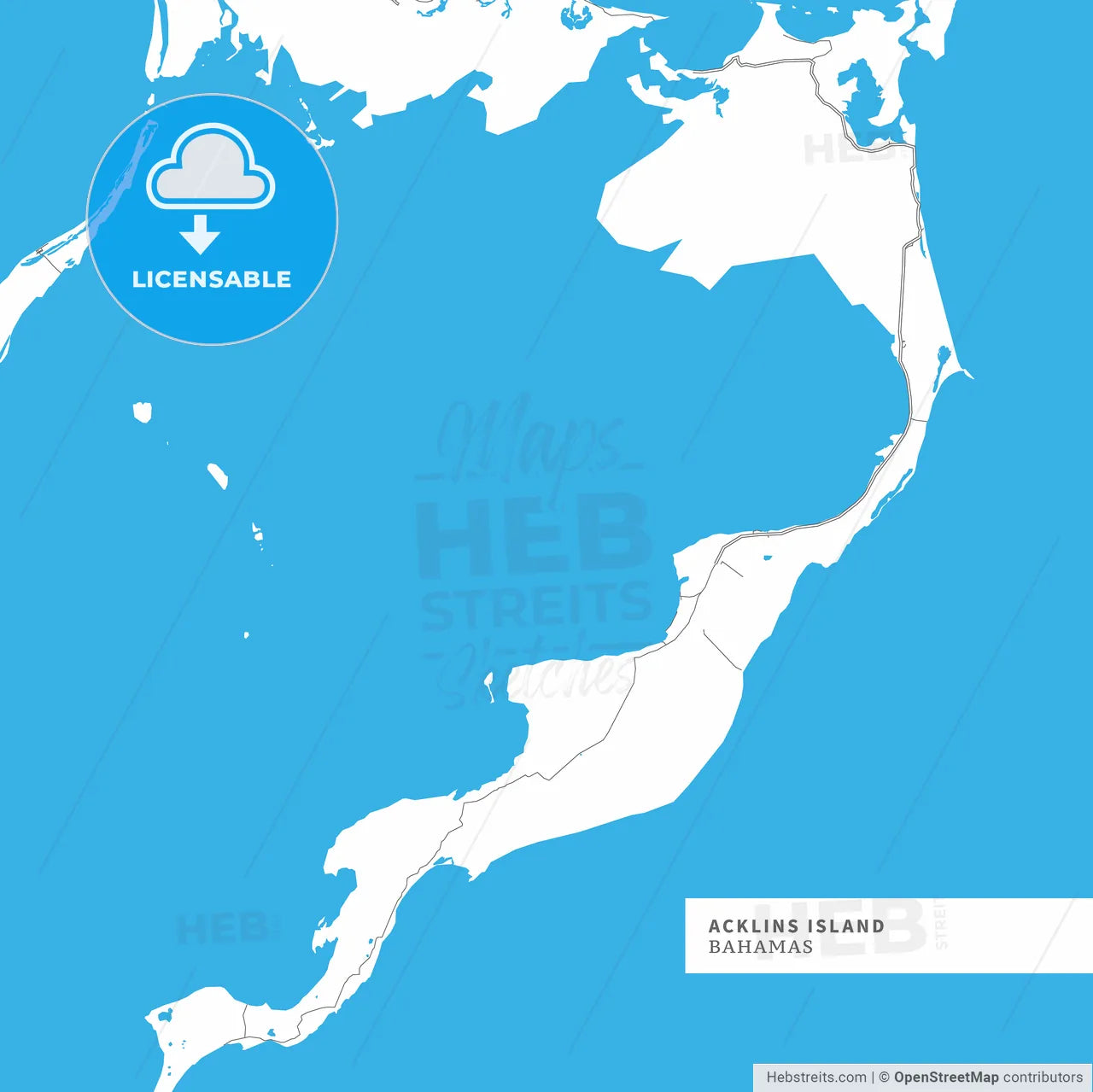 Map of Acklins Island Island