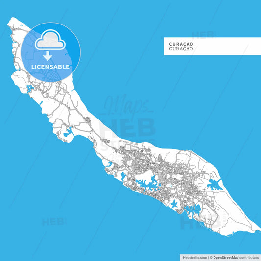 Map of Curacao Island