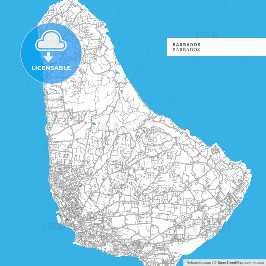 Map of Barbados Island