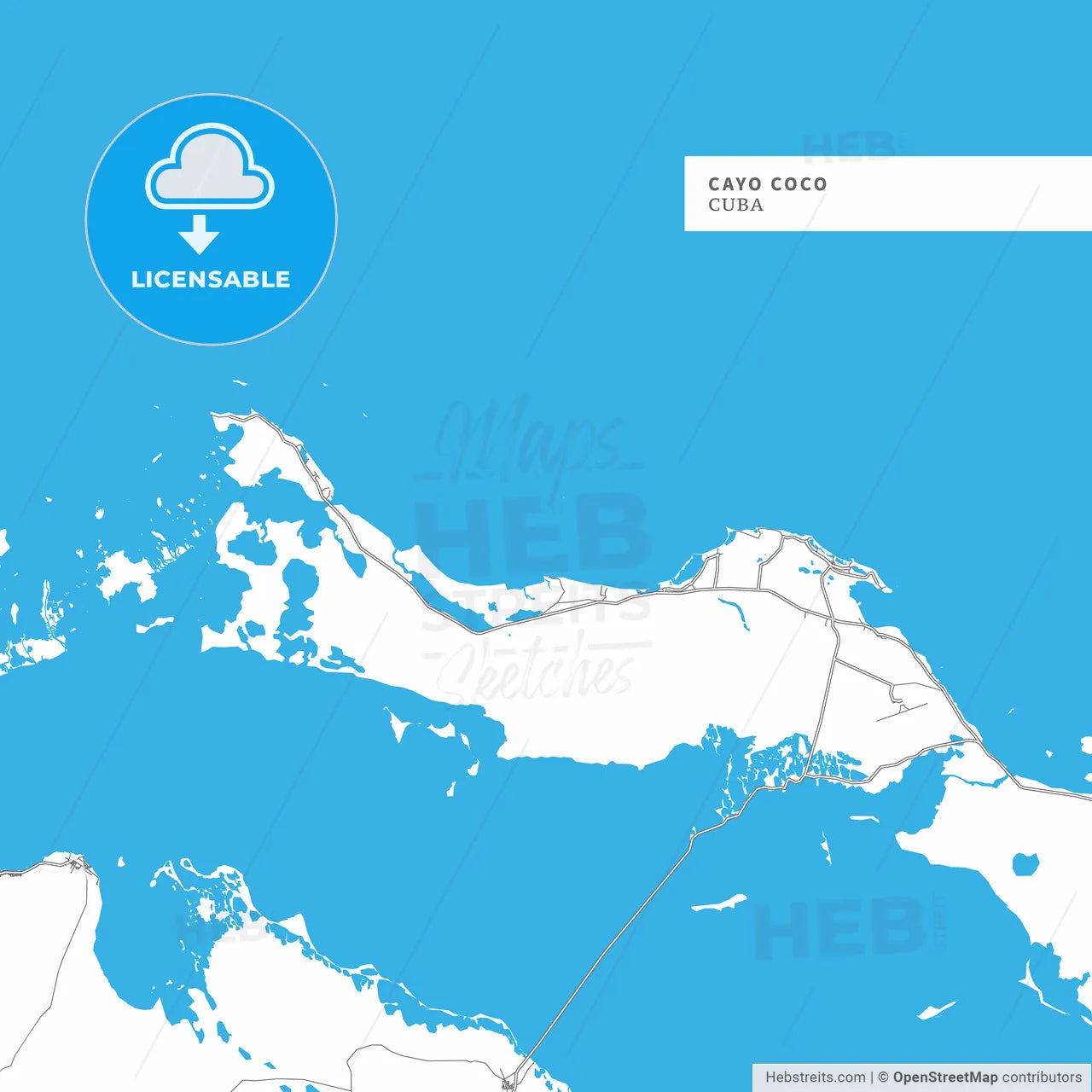 Map of Cayo Coco Island