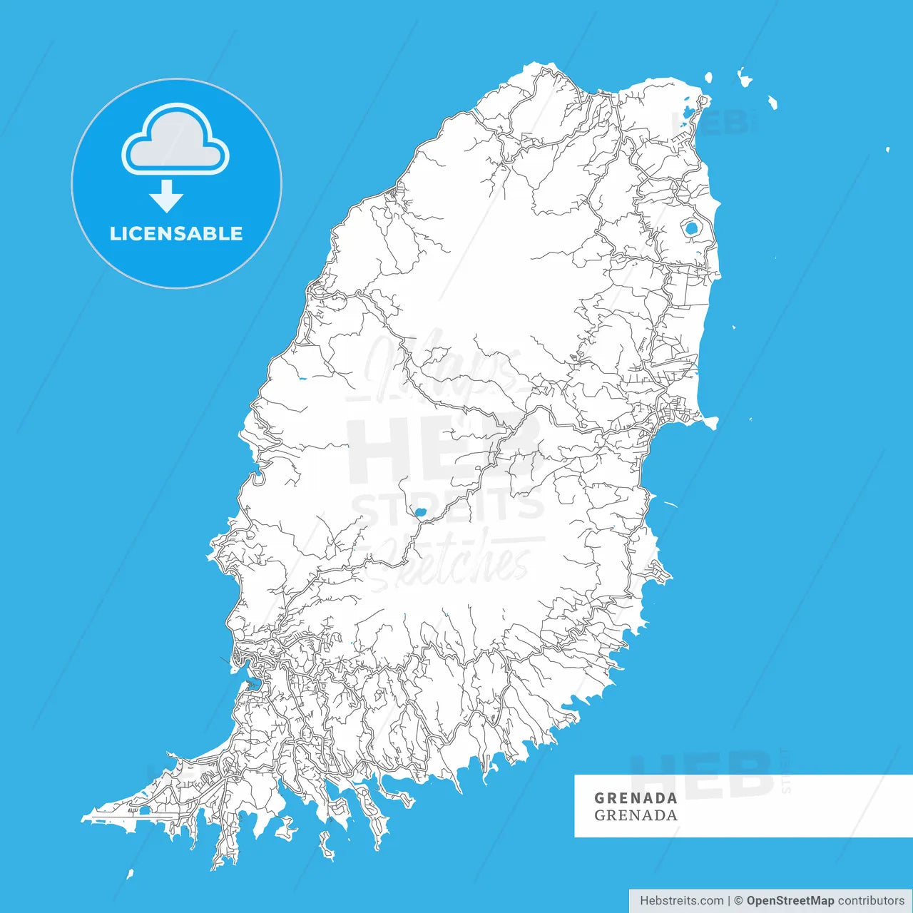 Map of Grenada Island