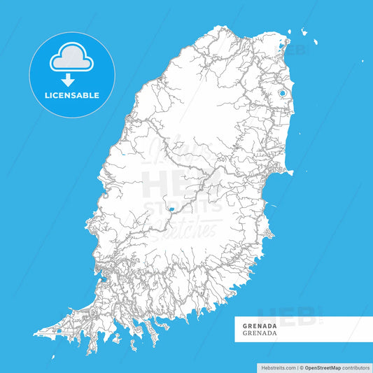 Map of Grenada Island