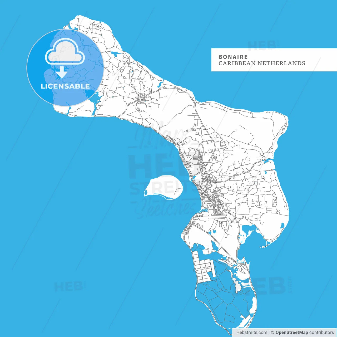 Map of Bonaire Island
