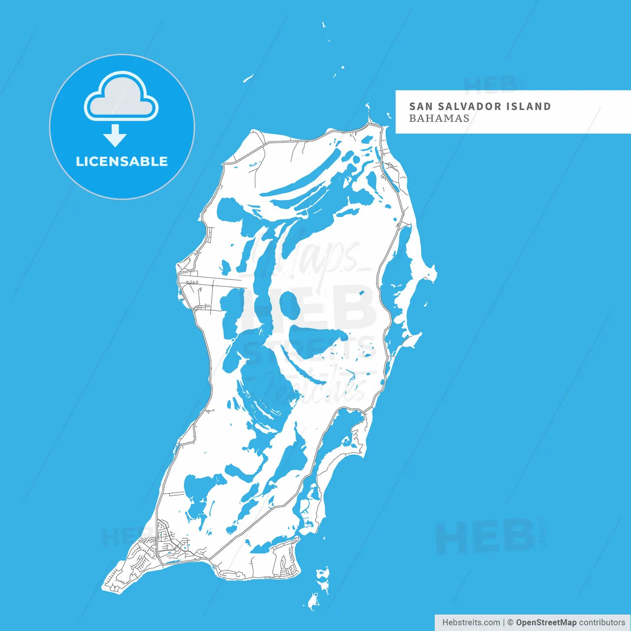 Map of San Salvador Island Island