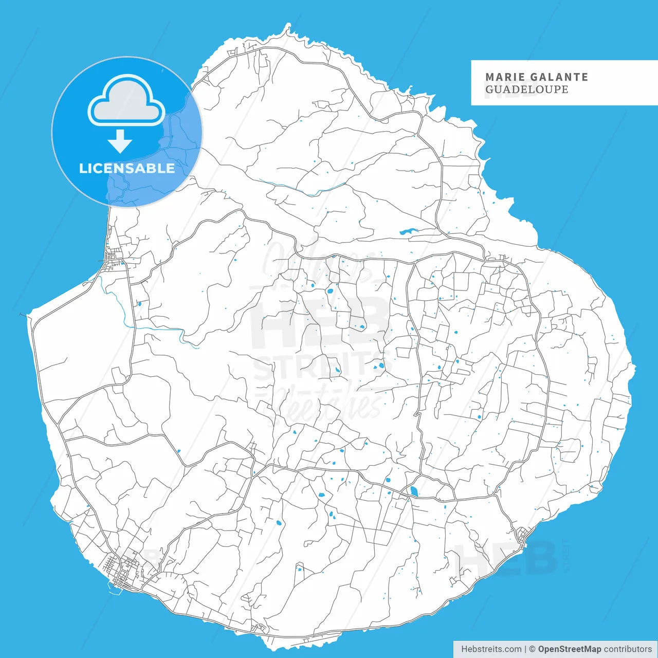 Map of Marie Galante Island