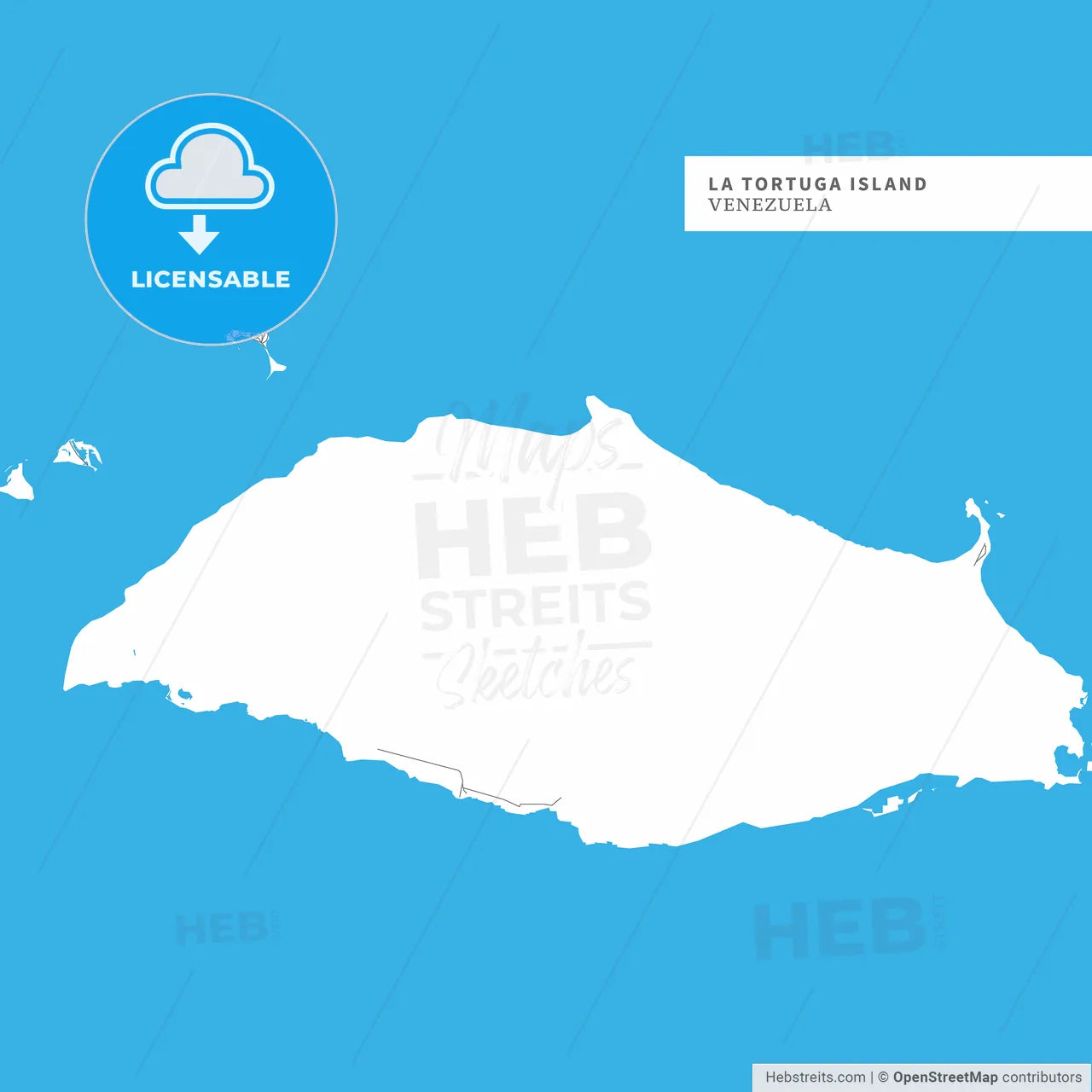 Map of La Tortuga Island Island