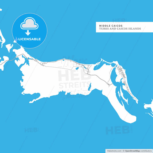 Map of Middle Caicos Island