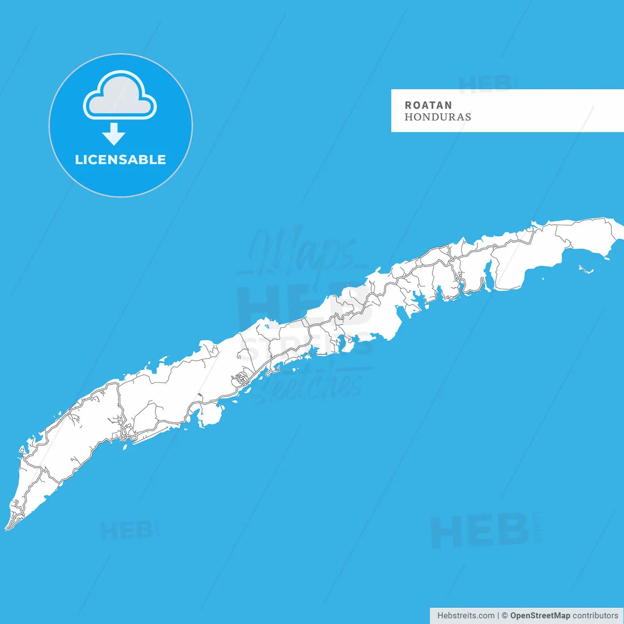 Map of Roatan Island