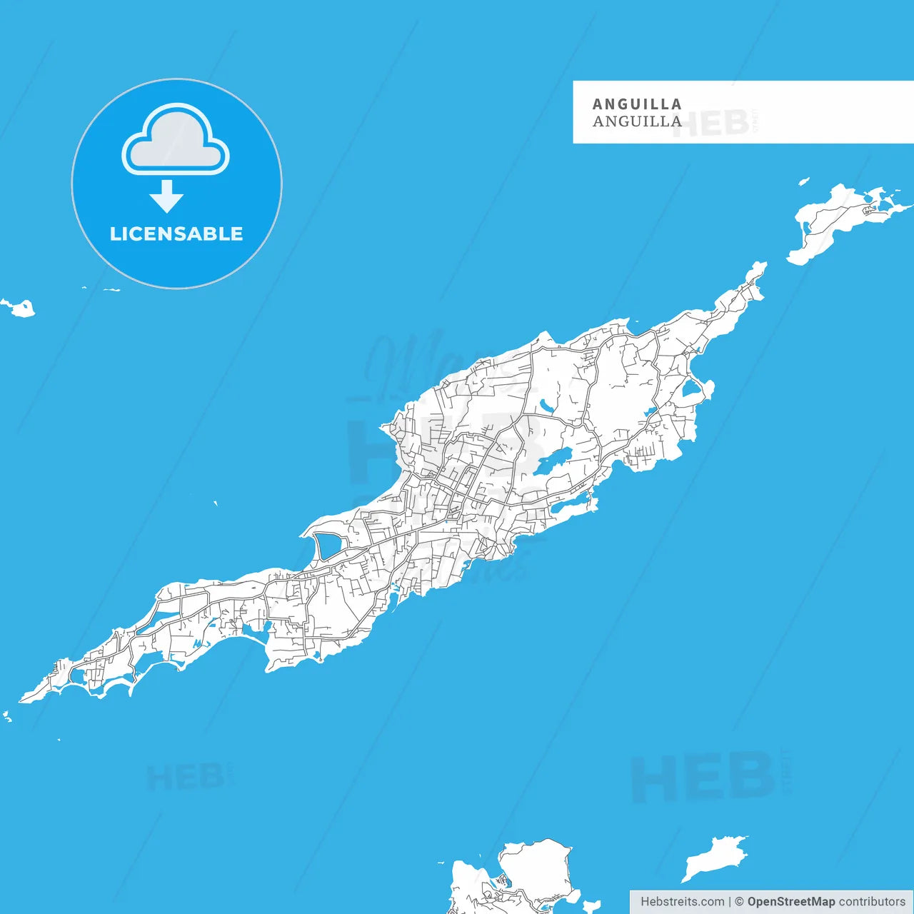 Map of Anguilla Island