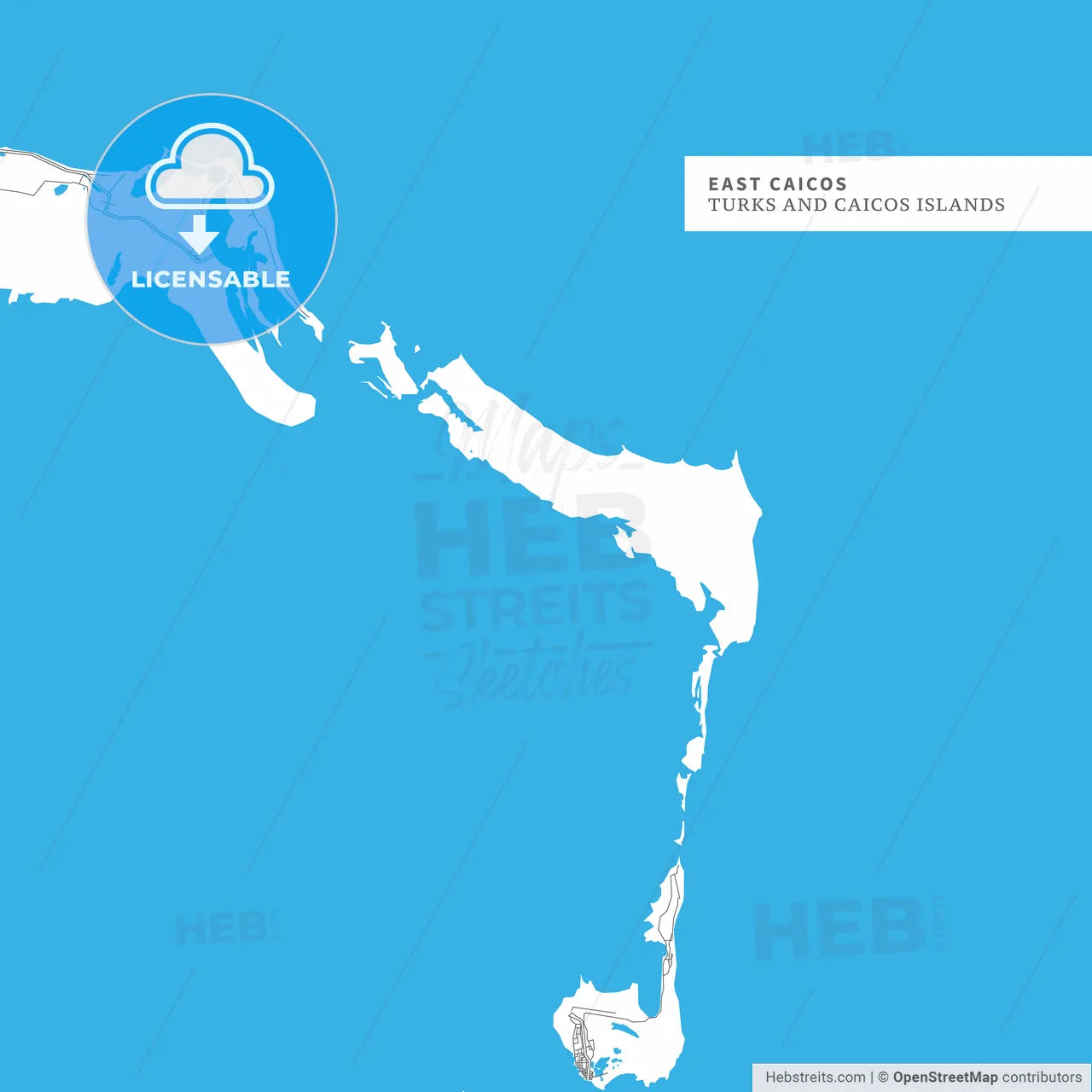 Map of East Caicos Island
